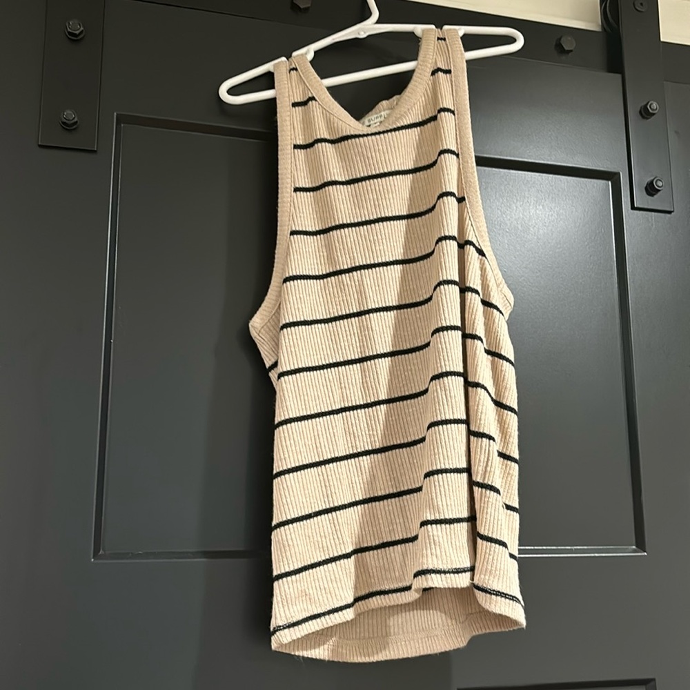 Cream and black Tank top
